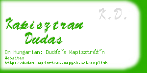 kapisztran dudas business card